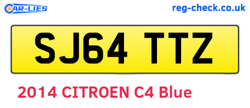 SJ64TTZ are the vehicle registration plates.