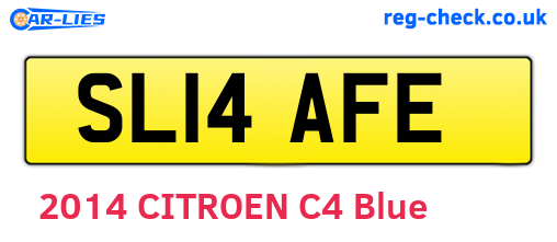 SL14AFE are the vehicle registration plates.
