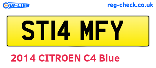 ST14MFY are the vehicle registration plates.
