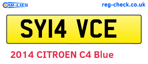 SY14VCE are the vehicle registration plates.