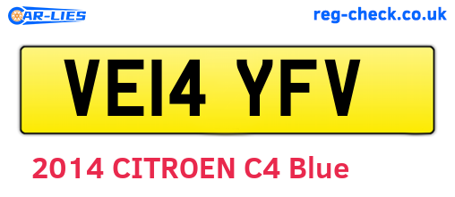 VE14YFV are the vehicle registration plates.