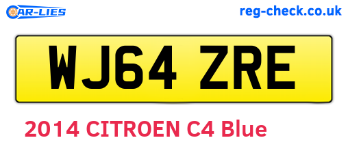 WJ64ZRE are the vehicle registration plates.