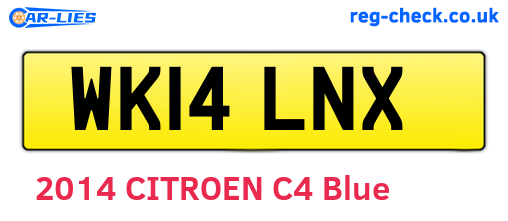 WK14LNX are the vehicle registration plates.
