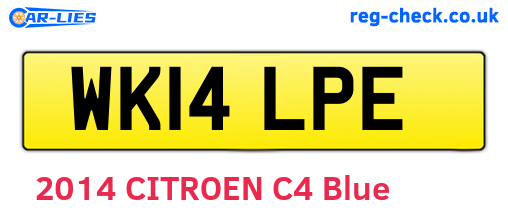 WK14LPE are the vehicle registration plates.