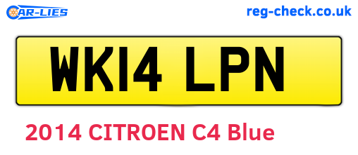 WK14LPN are the vehicle registration plates.