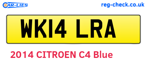 WK14LRA are the vehicle registration plates.