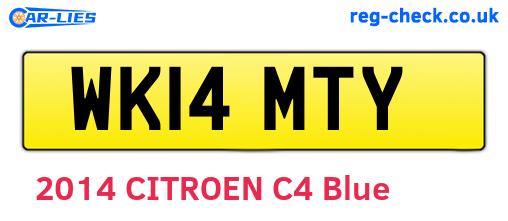 WK14MTY are the vehicle registration plates.