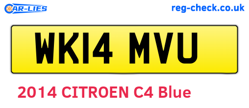 WK14MVU are the vehicle registration plates.