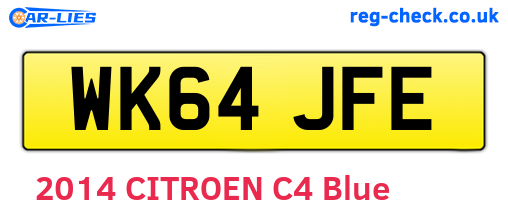 WK64JFE are the vehicle registration plates.