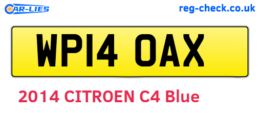 WP14OAX are the vehicle registration plates.