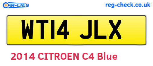 WT14JLX are the vehicle registration plates.