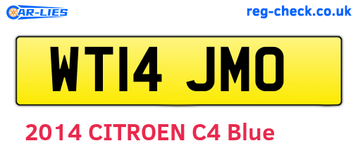 WT14JMO are the vehicle registration plates.