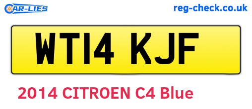 WT14KJF are the vehicle registration plates.