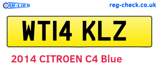 WT14KLZ are the vehicle registration plates.