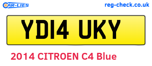 YD14UKY are the vehicle registration plates.