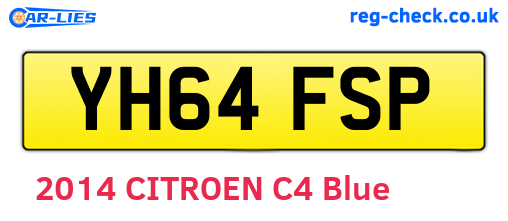 YH64FSP are the vehicle registration plates.
