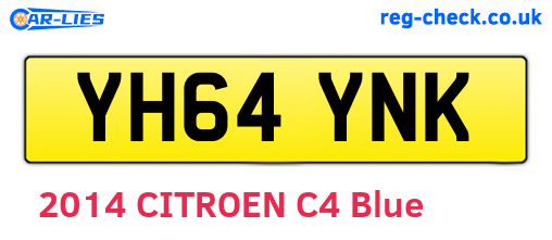 YH64YNK are the vehicle registration plates.