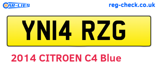 YN14RZG are the vehicle registration plates.