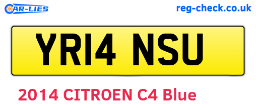 YR14NSU are the vehicle registration plates.