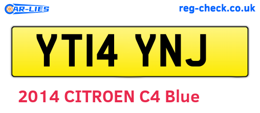YT14YNJ are the vehicle registration plates.