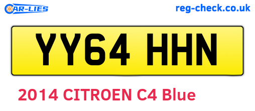 YY64HHN are the vehicle registration plates.