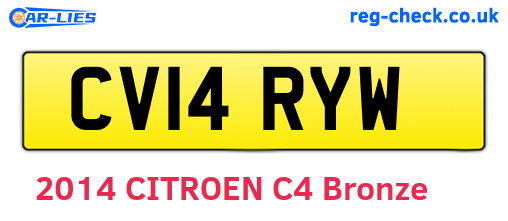 CV14RYW are the vehicle registration plates.