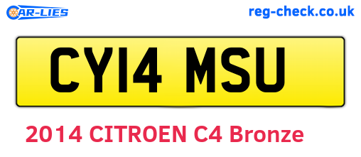 CY14MSU are the vehicle registration plates.