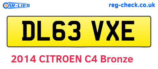 DL63VXE are the vehicle registration plates.