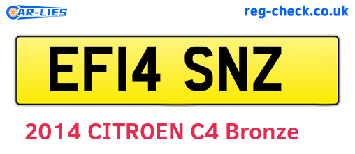 EF14SNZ are the vehicle registration plates.
