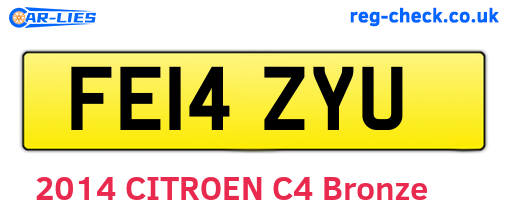 FE14ZYU are the vehicle registration plates.