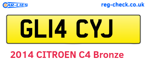 GL14CYJ are the vehicle registration plates.
