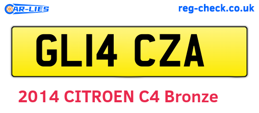 GL14CZA are the vehicle registration plates.