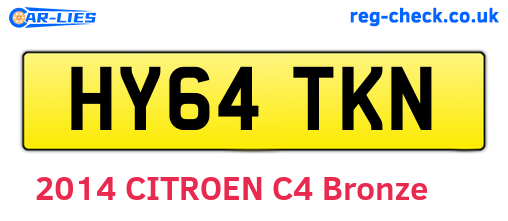 HY64TKN are the vehicle registration plates.