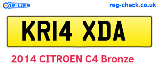 KR14XDA are the vehicle registration plates.