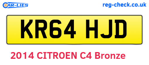 KR64HJD are the vehicle registration plates.