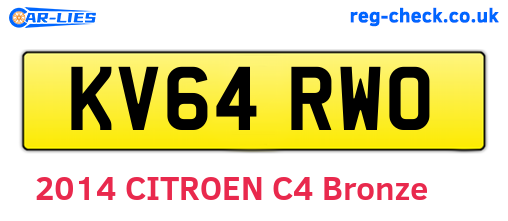 KV64RWO are the vehicle registration plates.
