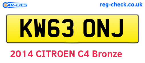 KW63ONJ are the vehicle registration plates.