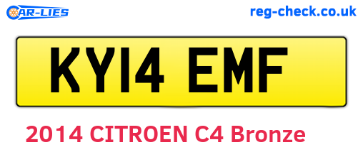 KY14EMF are the vehicle registration plates.