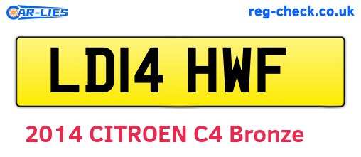 LD14HWF are the vehicle registration plates.