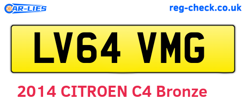 LV64VMG are the vehicle registration plates.