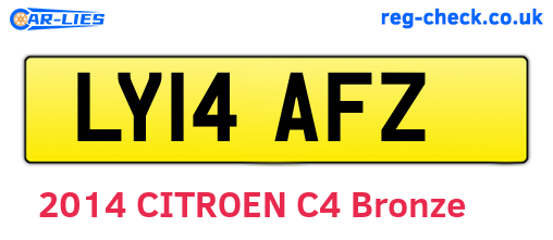 LY14AFZ are the vehicle registration plates.