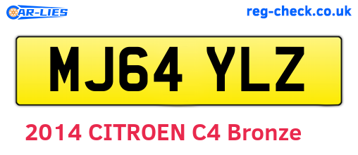 MJ64YLZ are the vehicle registration plates.