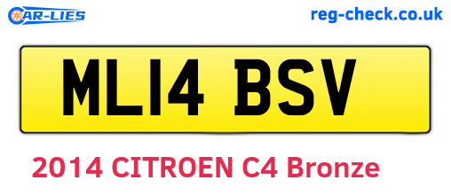 ML14BSV are the vehicle registration plates.