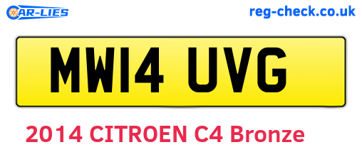 MW14UVG are the vehicle registration plates.