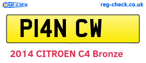 P14NCW are the vehicle registration plates.