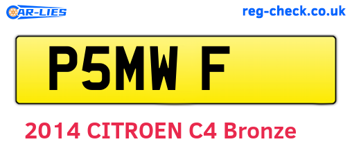 P5MWF are the vehicle registration plates.