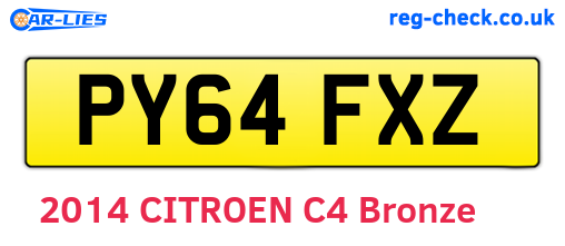 PY64FXZ are the vehicle registration plates.
