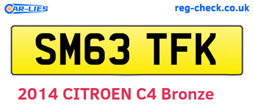 SM63TFK are the vehicle registration plates.