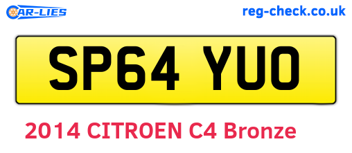 SP64YUO are the vehicle registration plates.