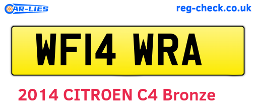 WF14WRA are the vehicle registration plates.